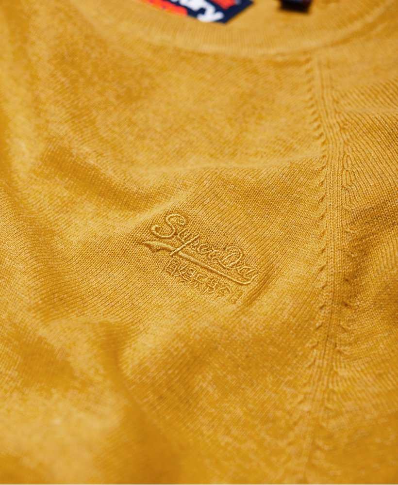 Mens - Orange Label Cotton Crew jumper in Sulphur Yellow Marl | Superdry
