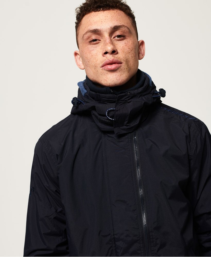 Mens Pop Zip Hooded Arctic SD Windcheater Jacket In French Navy eclipse Navy Marl Superdry