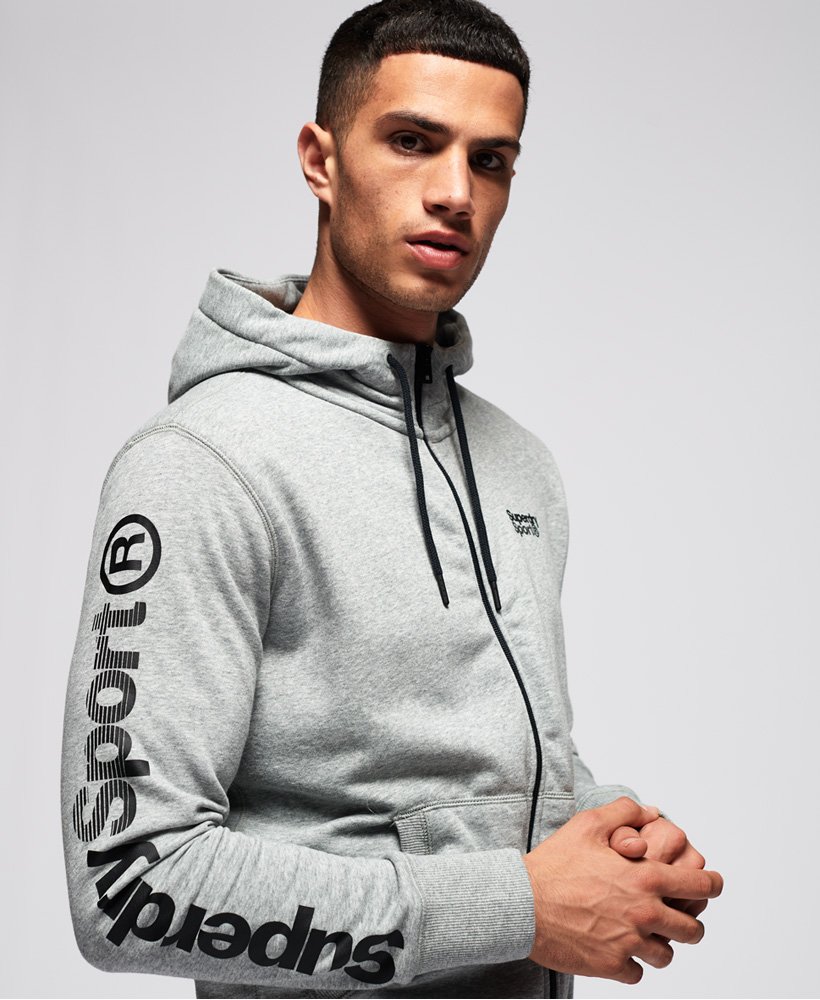 superdry mens core sport zip hoodie