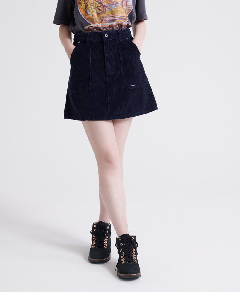 Women s Cord A Line Skirt in Deep Navy Superdry CA EN