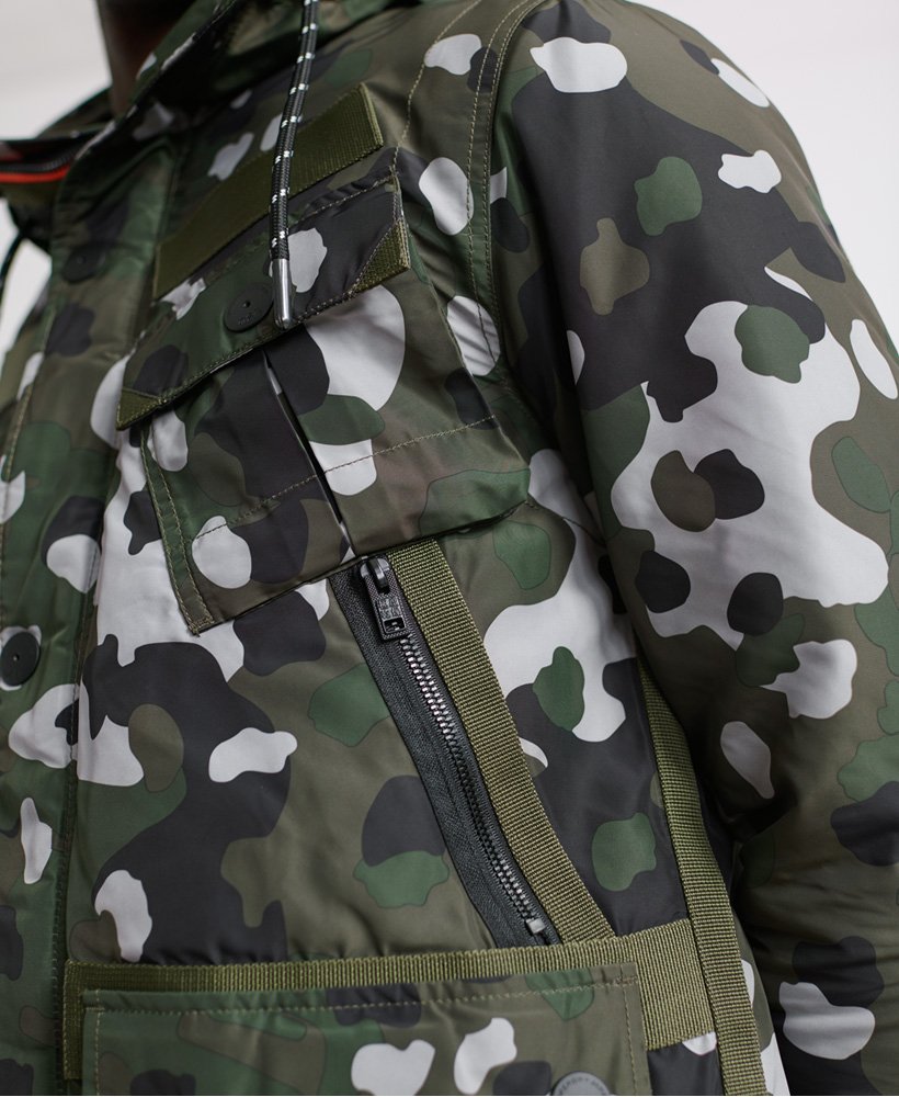 Men's - Icon Military Service Jacket in Green Camo | Superdry UK