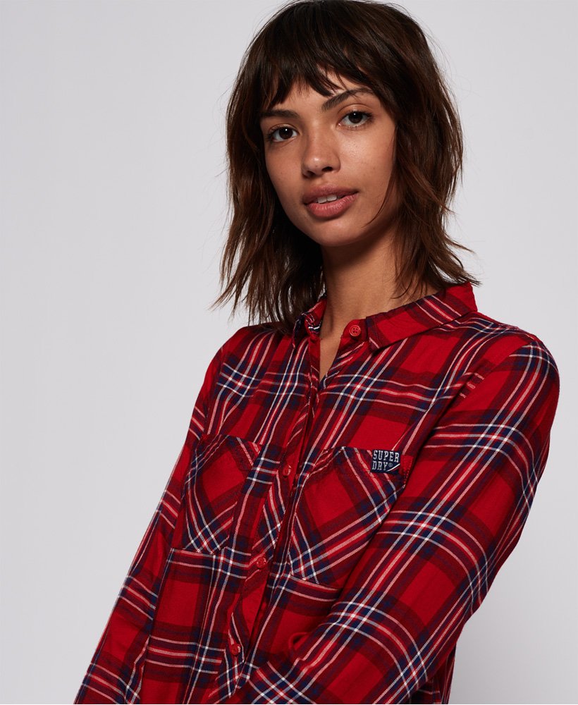 Womens - Midwest Dream Buffalo Check Shirt in Red | Superdry