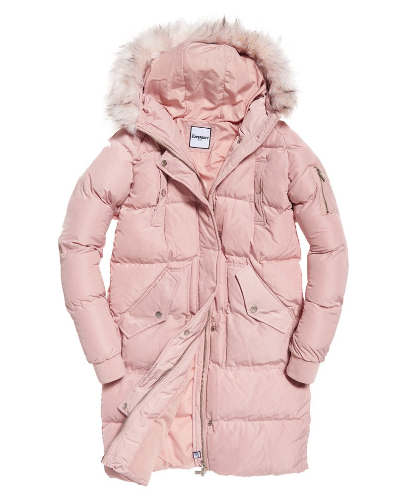 Superdry pink puffer store jacket