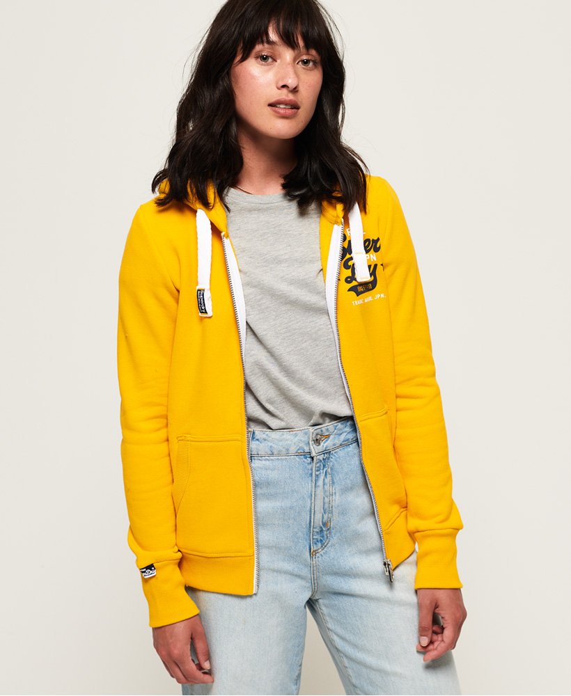 yellow superdry hoodie womens