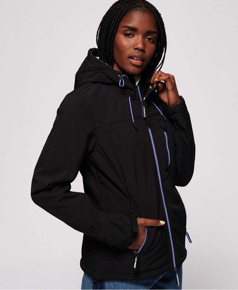 Womens - Winter Hooded SD-Windtrekker Jacket in Black | Superdry UK