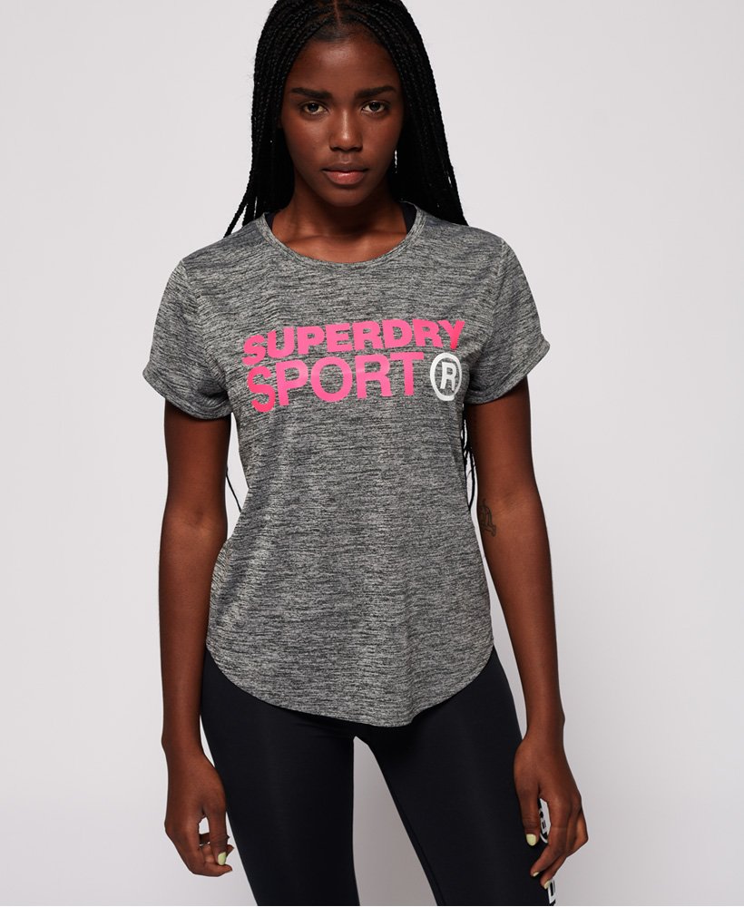 Women's Active Loose Fit T-Shirt Dark Grey Superdry CA-EN