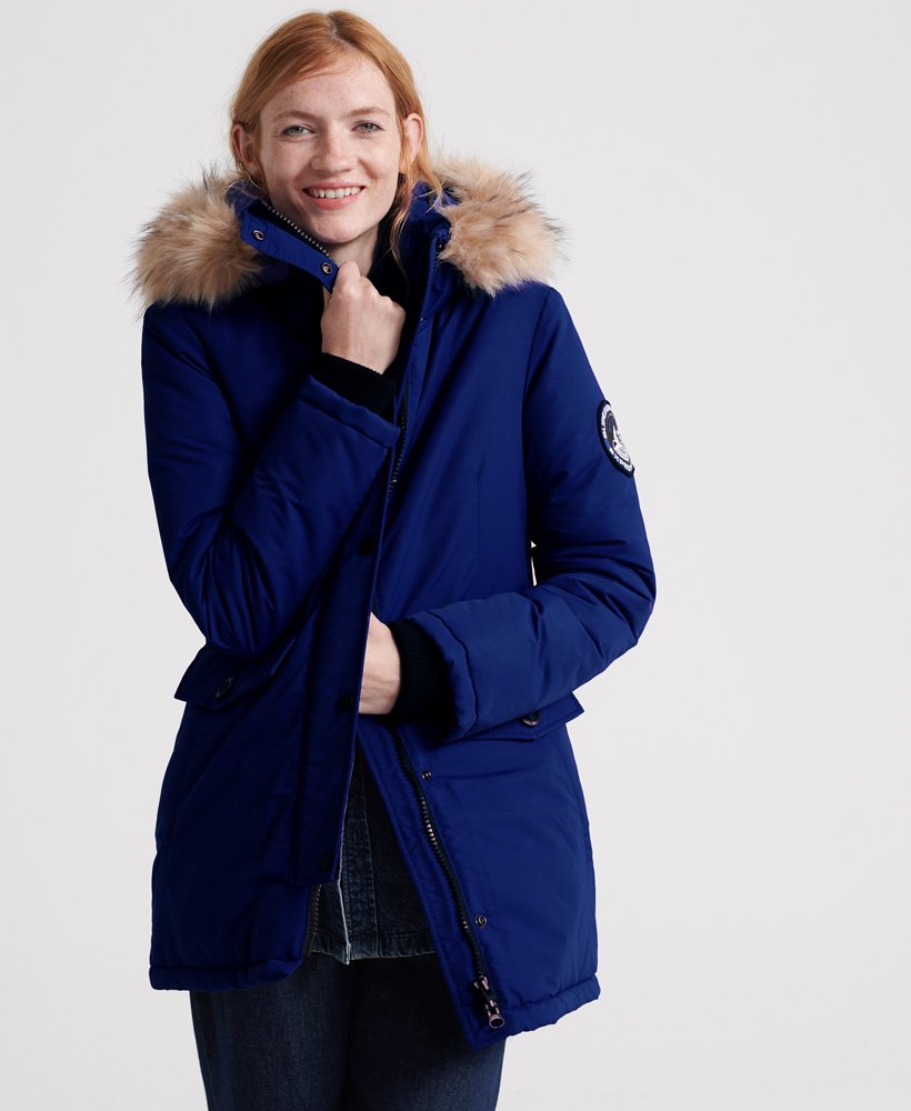 Womens - Ashley Everest Parka Jacket in Cobalt | Superdry UK
