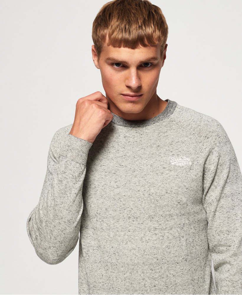 Details about  / Superdry Ol Classic Crew Mens Jumper Stone Grey Feeder All Sizes