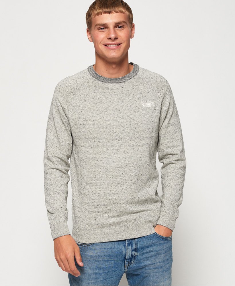 Details about  / Superdry Ol Classic Crew Mens Jumper Stone Grey Feeder All Sizes