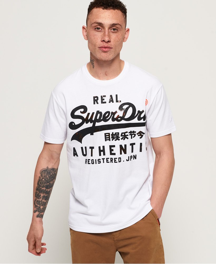 Superdry Klassisk T skjorte med reaktivt trykk Herre T Superdry Klassisk T skjorte med skrift Herre T skjorter