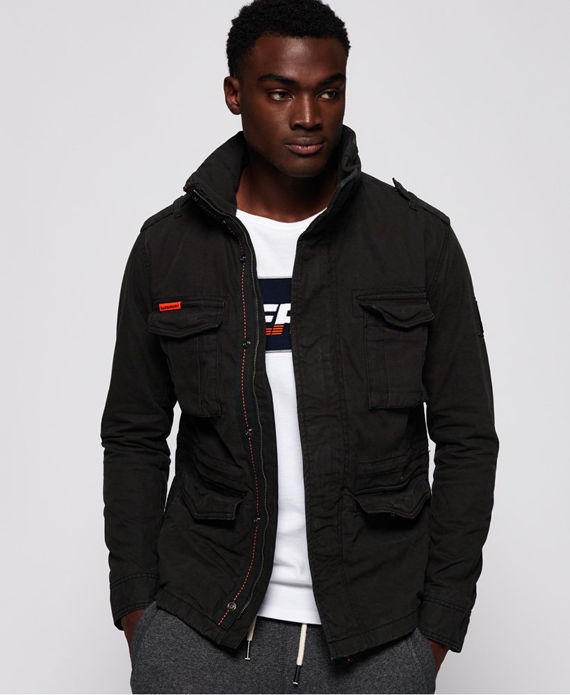 Men's - Classic Rookie Military Jacket in Bitter Black | Superdry UK