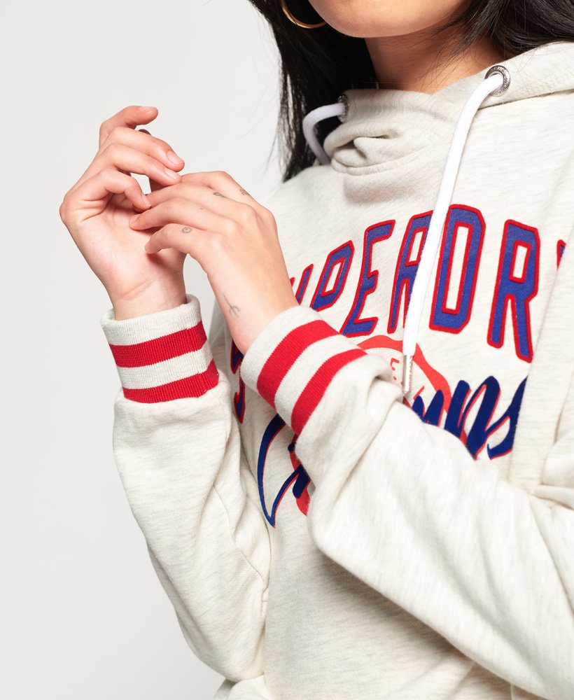 Superdry Real Champs Kurzhoodie Im College Stil Damen Hoodies