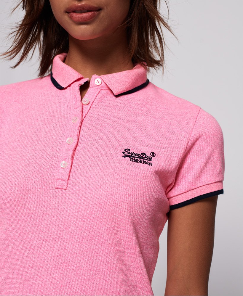 Women's Pacific Polo Shirt in Fluro Pink | Superdry US