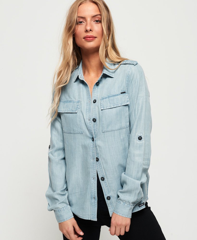 Womens - Sage Shirt in Blue | Superdry
