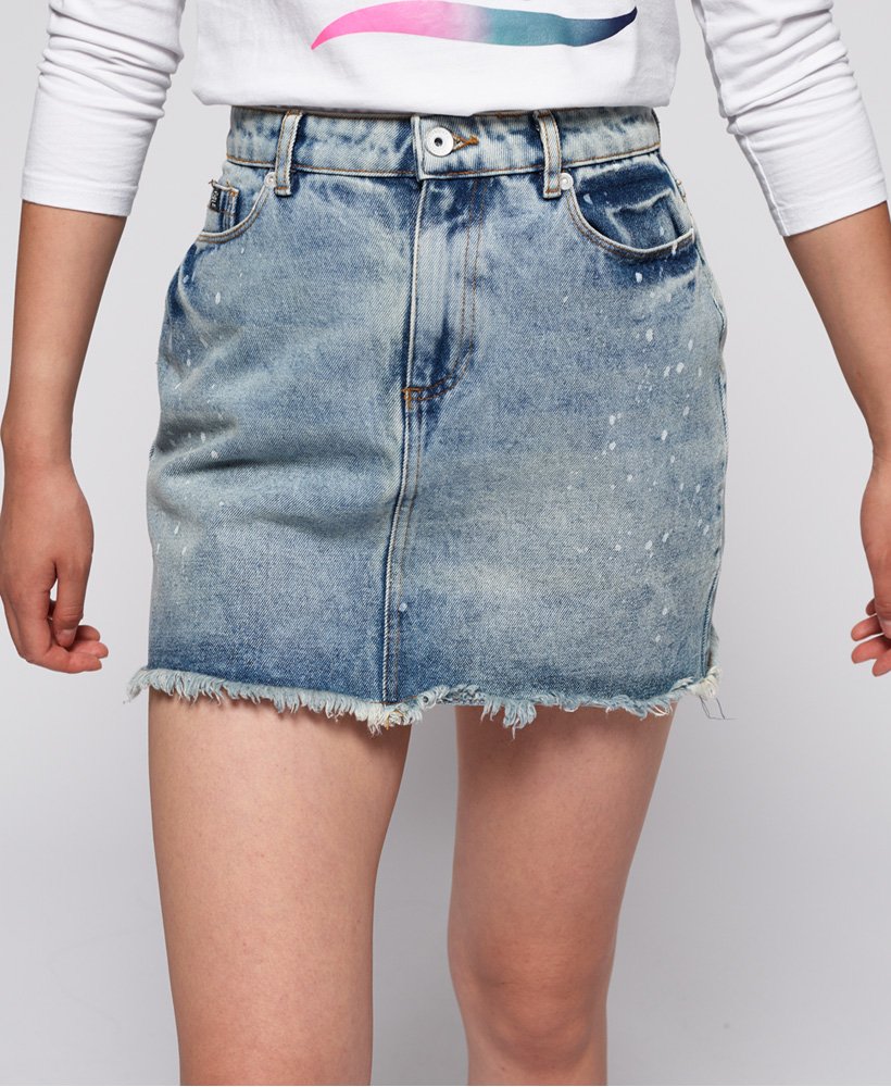 Womens - Denim Micro Mini Skirt in Sky Blue | Superdry