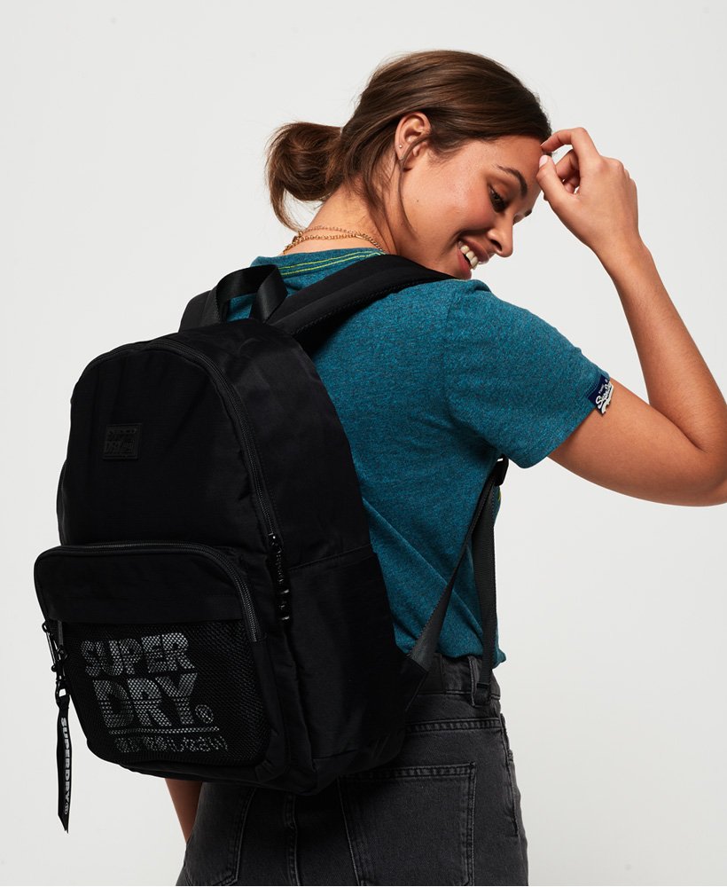 Womens - Mesh Pocket Backpack and Pencil Case in Black | Superdry