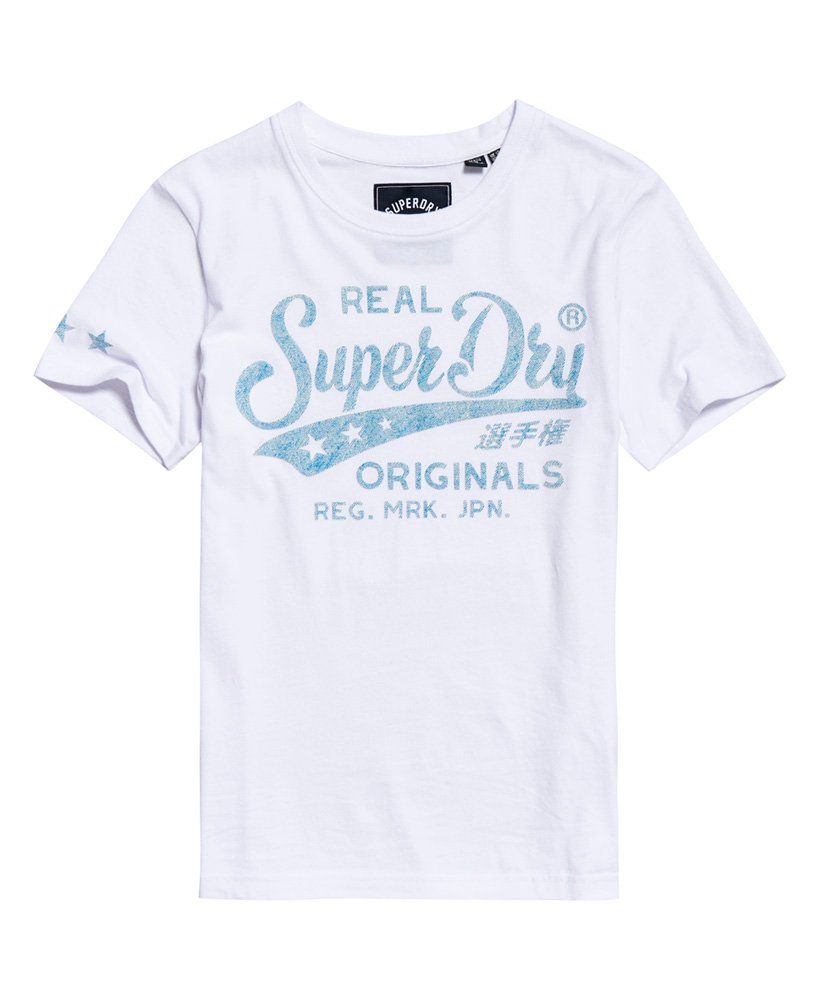 Womens - Real Originals Mock Denim T-Shirt in White | Superdry
