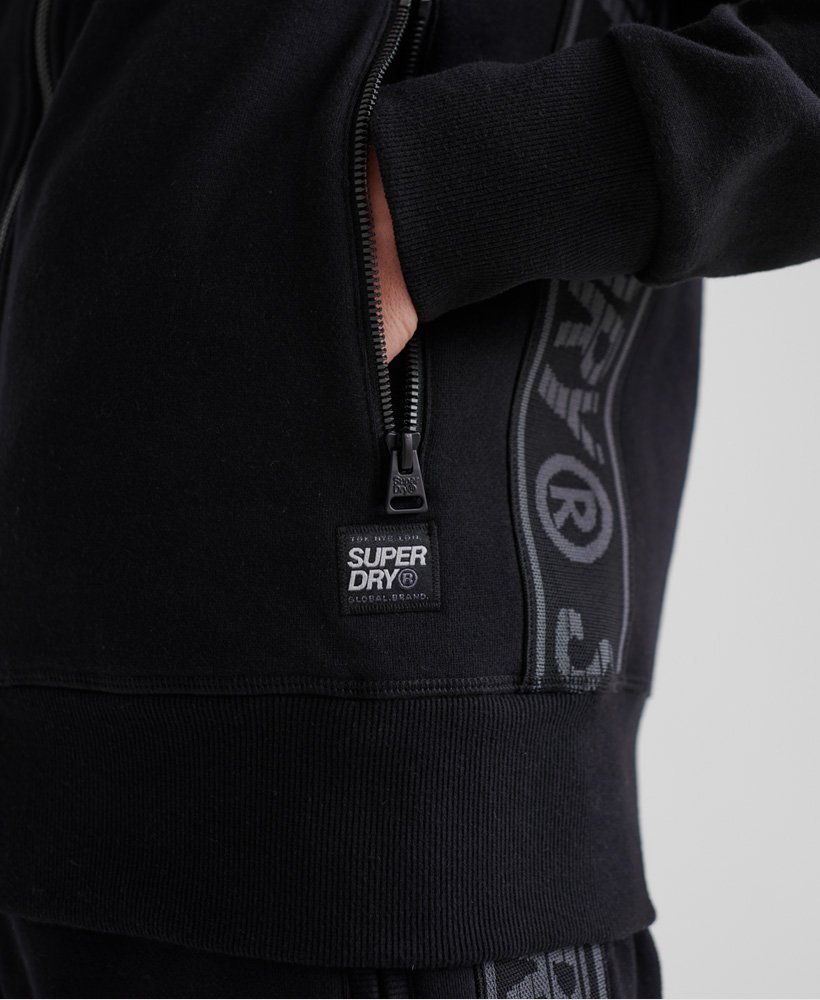 Mens - Universal Tape Zip Hoodie in Black | Superdry UK