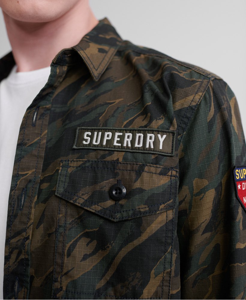 Camisa Military Storm Gris Superdry Hombre