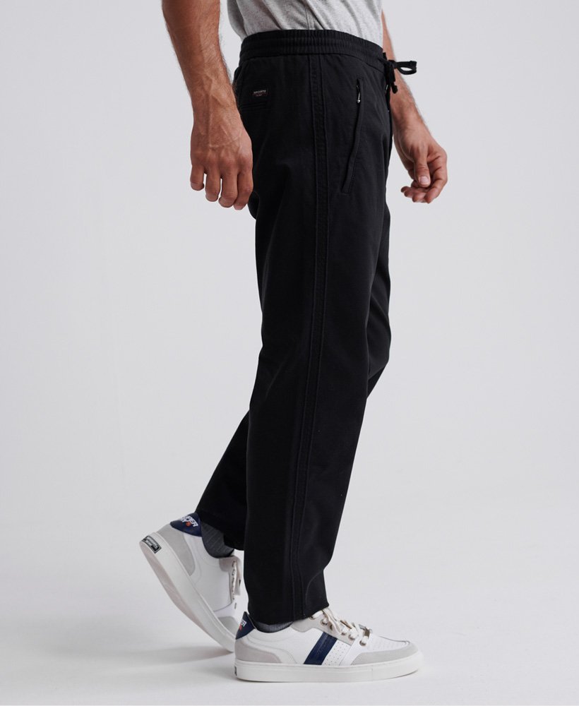 Mens Edit Taper Drawstring Pants in Black Superdry