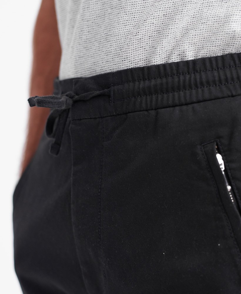 Mens Edit Taper Drawstring Pants in Black Superdry