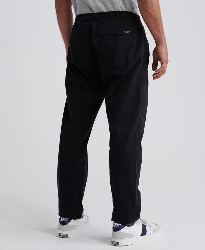 Mens Edit Taper Drawstring Pants in Black Superdry