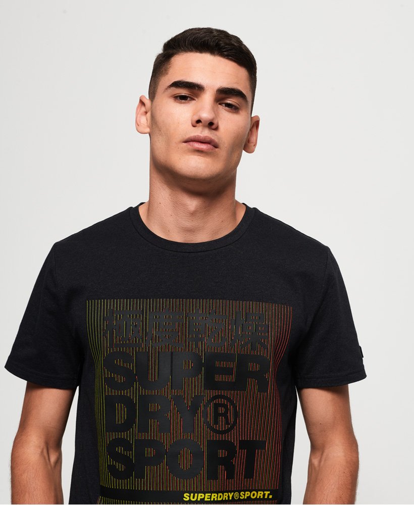 Mens - Core Graphic T-shirt in Black Twist | Superdry