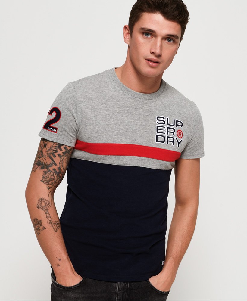 Mens - Applique Cut & Sew 08 T-Shirt in Grey | Superdry UK
