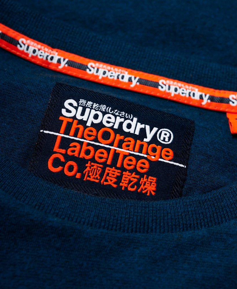 Mens - Organic Cotton Vintage Embroidery Long Sleeve Top in Blue | Superdry