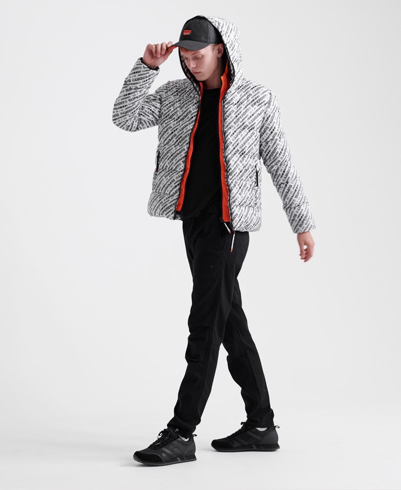 Men's - Street Line Puffer Jacket in White Aop | Superdry UK