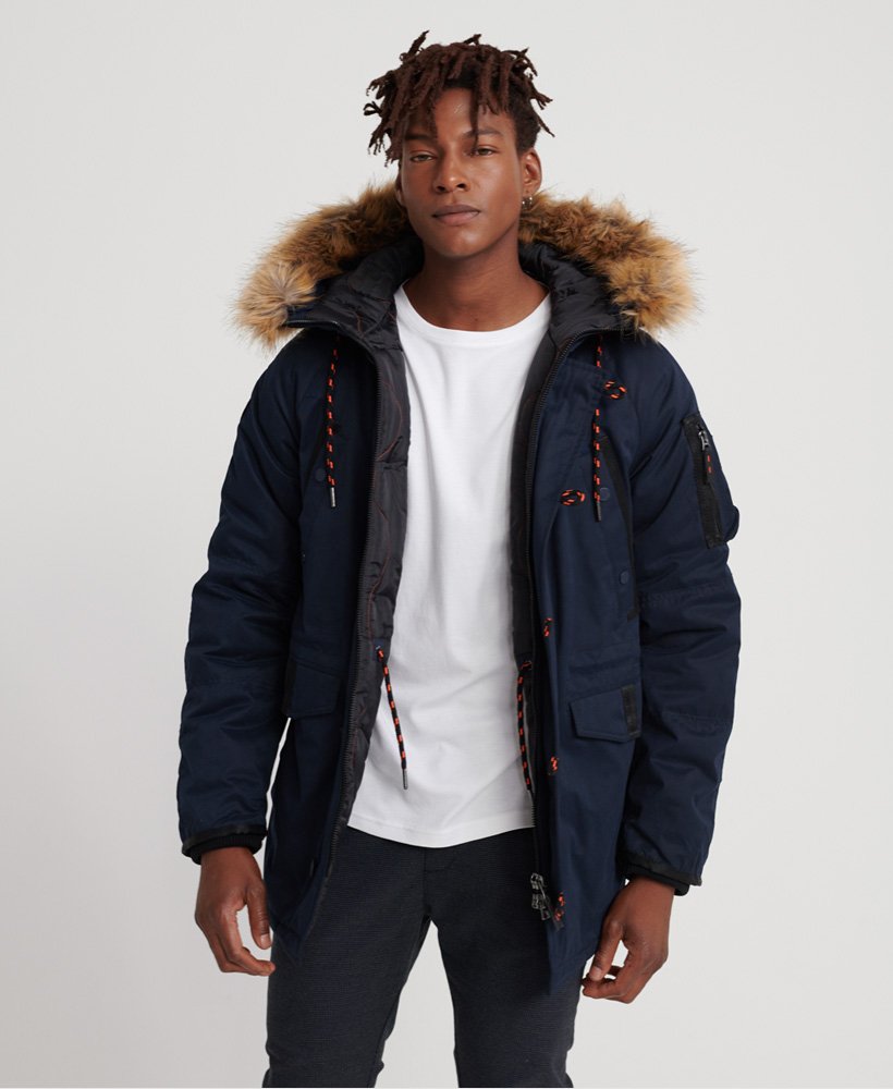 Parka superdry homme bleu marine sale