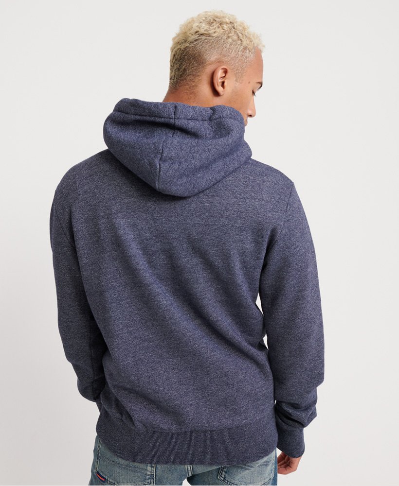 Womens - Sport Label Diagonal Hoodie in Atlantic Navy Grit, Superdry UK