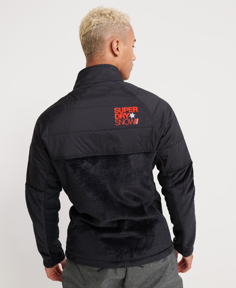 Mens Blizzard Fleece Zip Midlayer Jacket in Onyx Black Superdry
