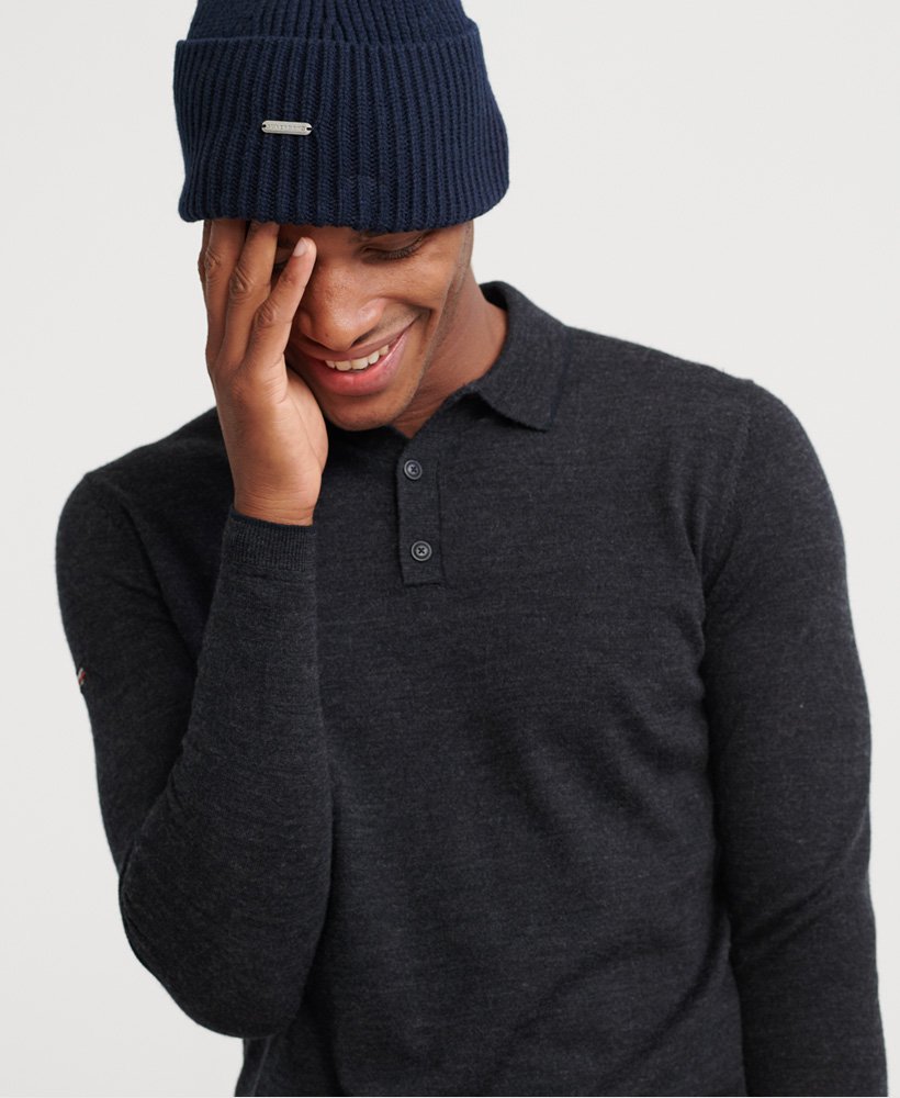 Edit Merino Long Sleeve Polo Shirt 