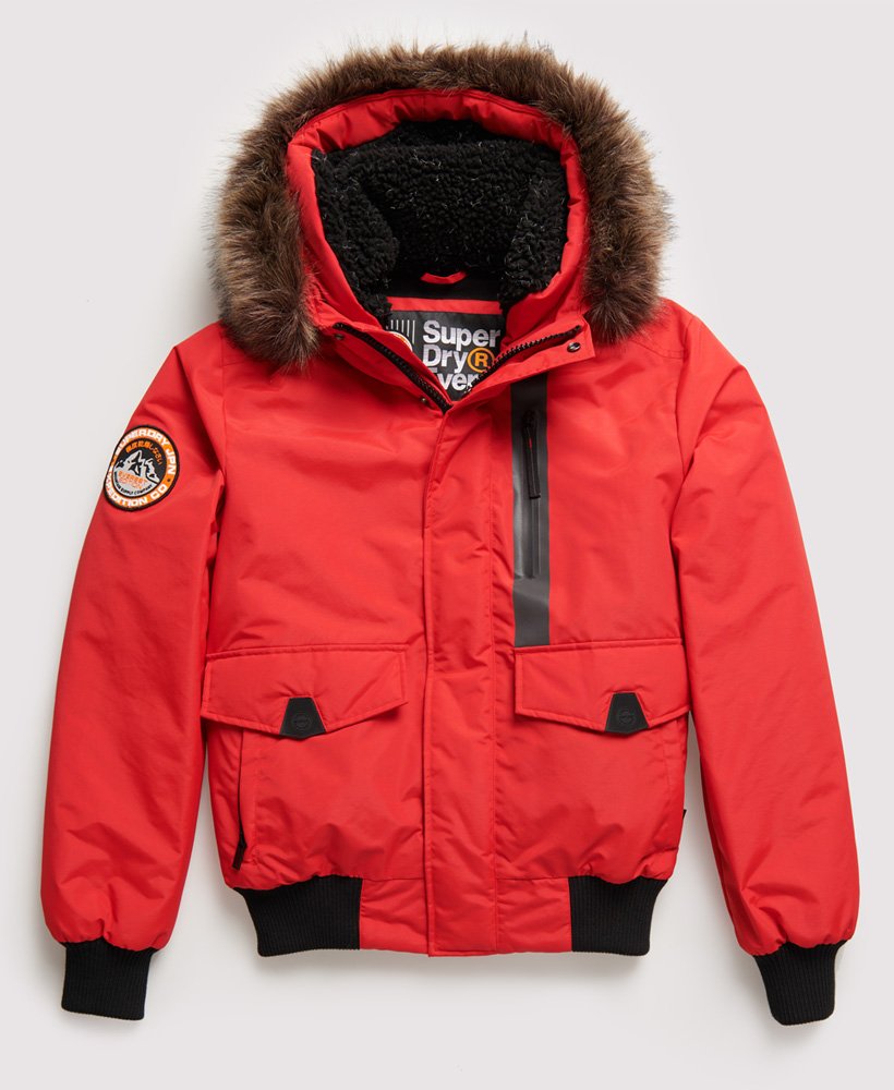 red superdry bomber jacket