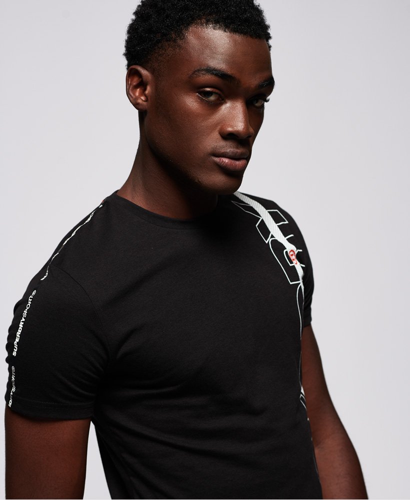 Mens - Core Taped T-Shirt in Black | Superdry