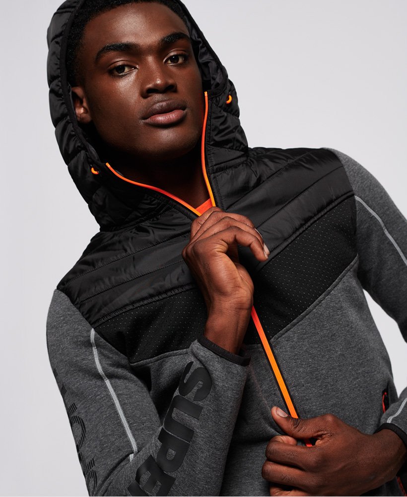 Men's - Gym Tech Chevron Hybrid Jacket in Urban Grey Heather | Superdry UK