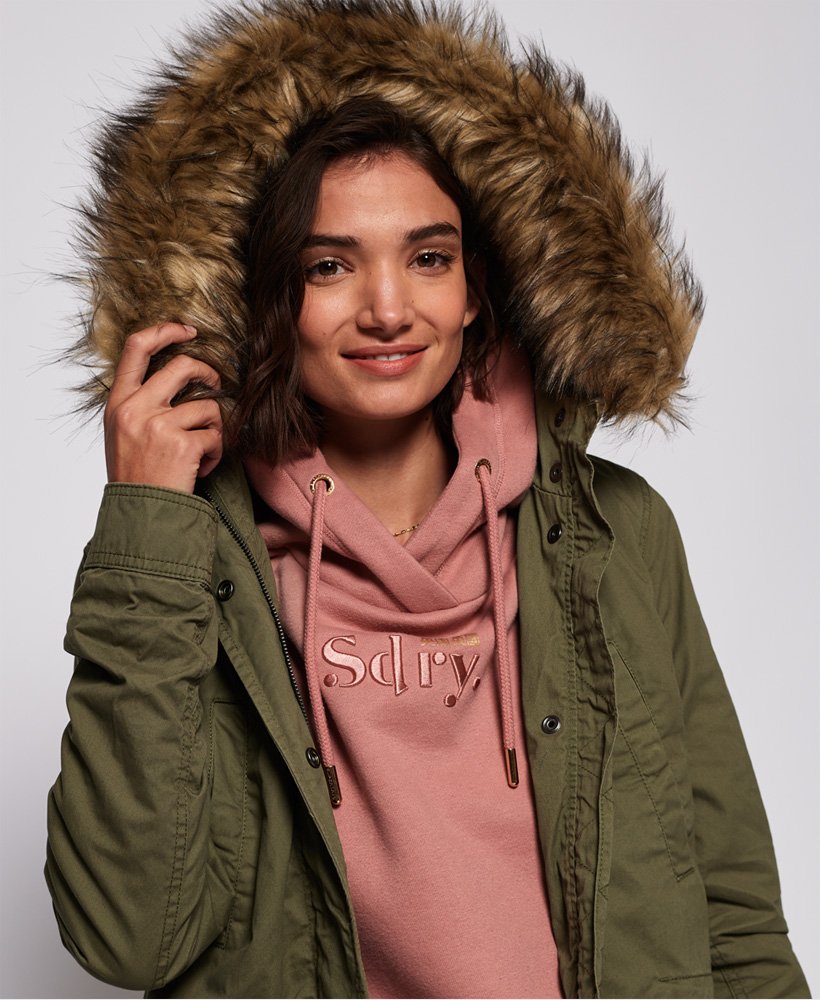 Womens - Heavy Weather Rookie Fishtail Parka Coat in Deepest Army