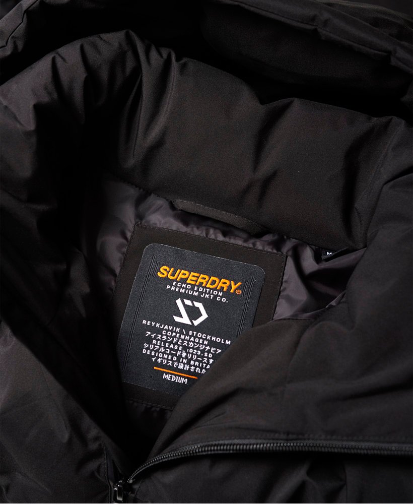 Men's - Echo Quilted Puffer Jacket in Jet Black | Superdry UK