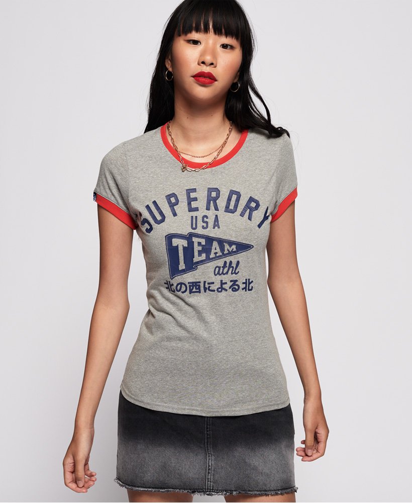 Geschatte Besluit tand Women's Team Ringer T-Shirt in Light Grey | Superdry US