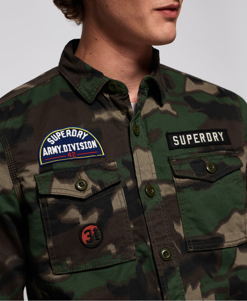 Camisa Military Storm Gris Superdry Hombre