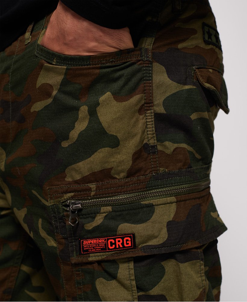Mens - Parachute Cargo Pants in Olive Alpine Camo Badge | Superdry UK
