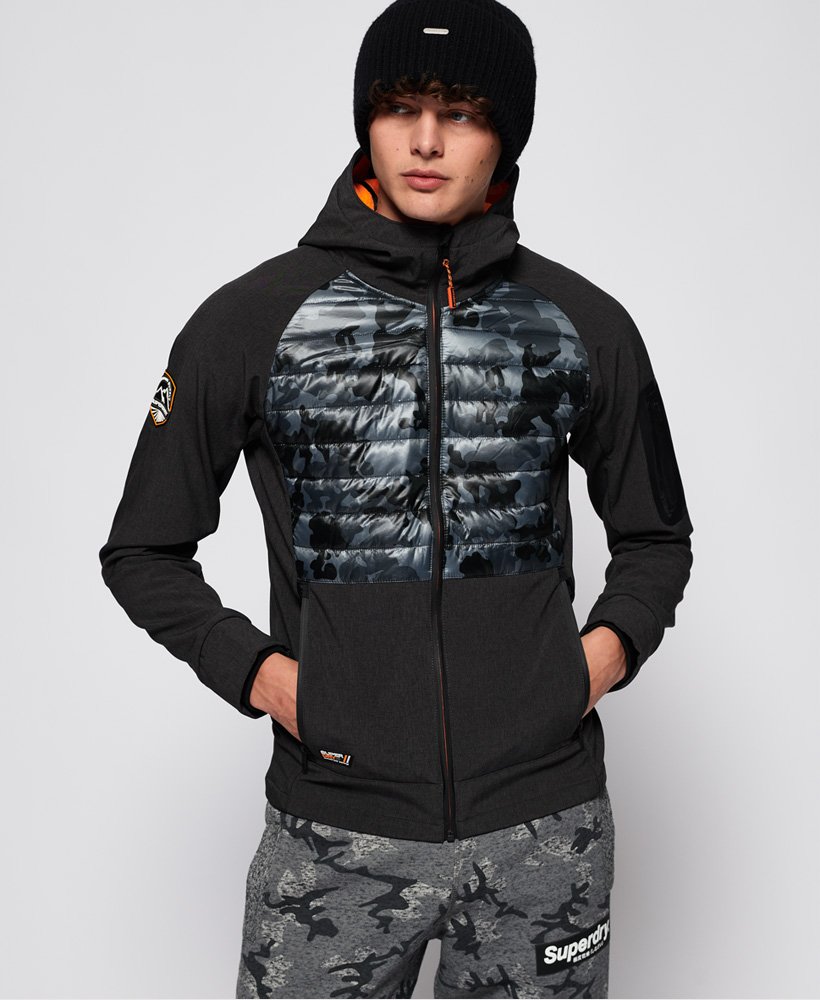 Men's - Mountain Soft Shell Hybrid Jacket in Charcoal Grit/camo ...
