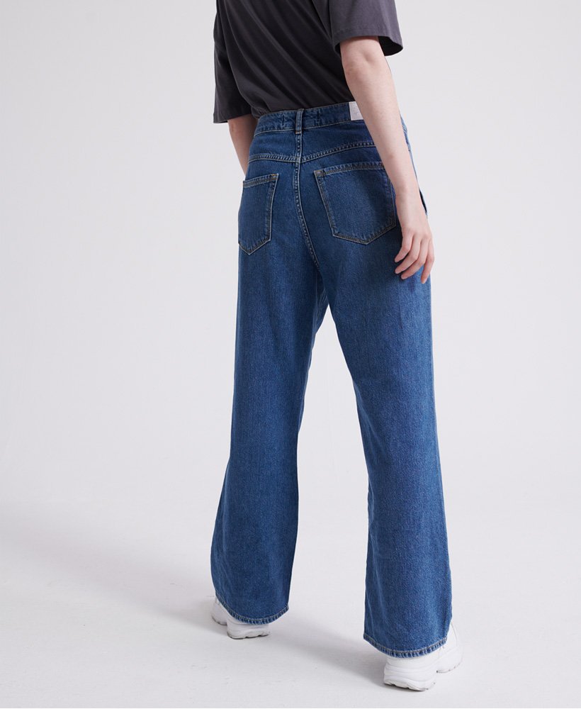 Womens - Frankie Wide Leg Jeans in Rave Indigo | Superdry