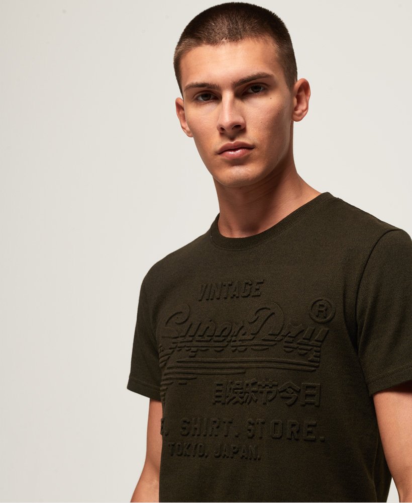 Mens - Shirt Shop Embossed T-shirt in Albarn Khaki Green | Superdry UK