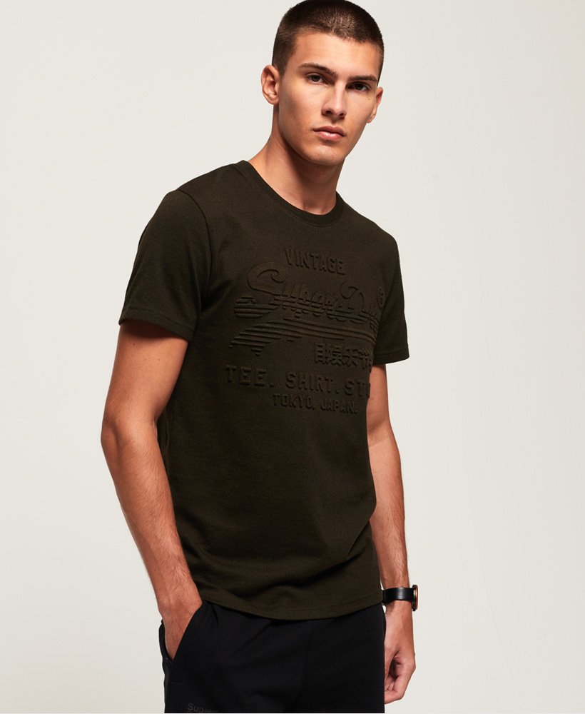 Mens - Shirt Shop Embossed T-shirt in Albarn Khaki Green | Superdry UK