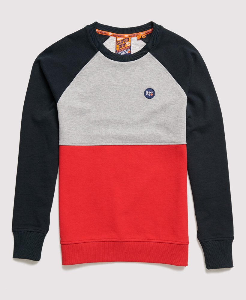 Mens - Collective Colour Block Crew Sweatshirt in Grey Marl | Superdry UK