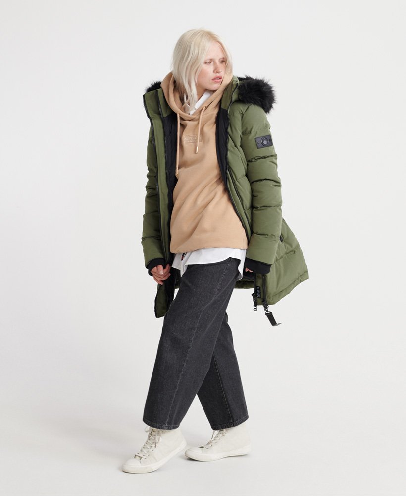 Women's Premium Down Peak Jacket in Thyme | Superdry CA-EN