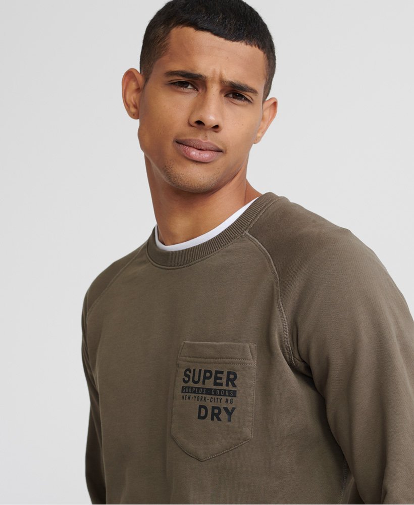 Mens - Surplus Goods Graphic Crew Sweatshirt in Green | Superdry