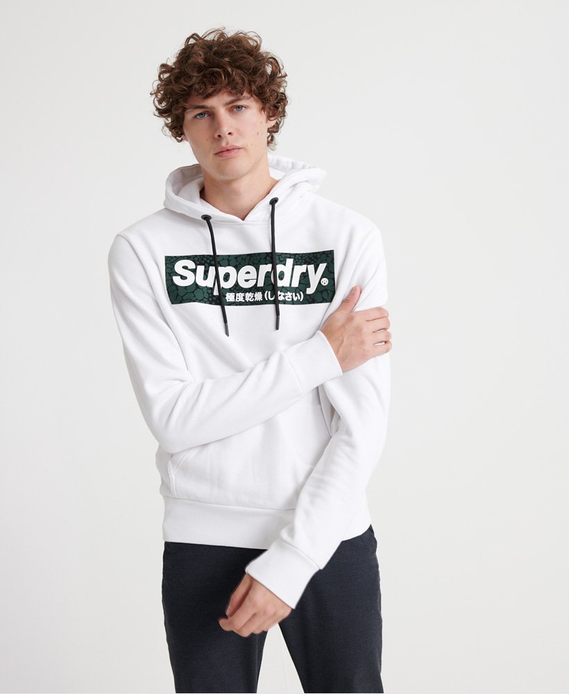 Men's - Camo International Hoodie in White | Superdry IE
